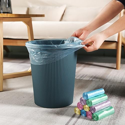 Miniatura 4 de 200 bolsas de basura pequeñas de 1.5 galones, sin perfume, fuertes, mini bolsas de basura coloridas para cocina, baño, oficina, hogar, dormitorio,