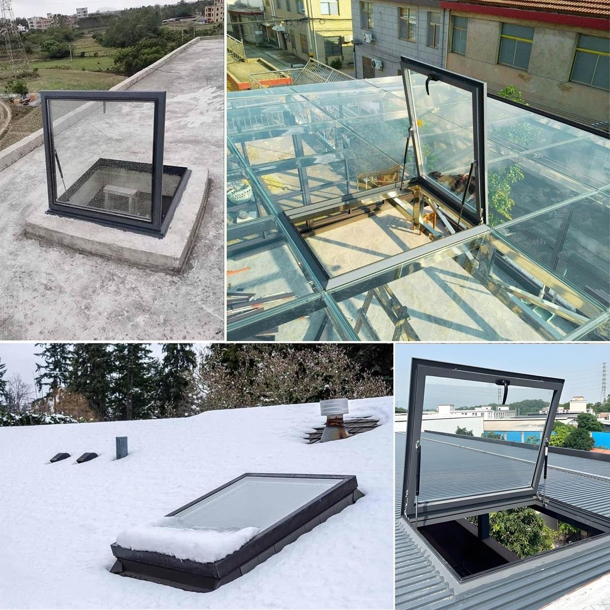 Heavy Duty Skylight House Roof Window, Underground Lighting Well Window with Double Layer Tempered Glass, Venting Deck Viewing Window Cover for Sunroom 20" 24" 28" 34" 35"(35x20)