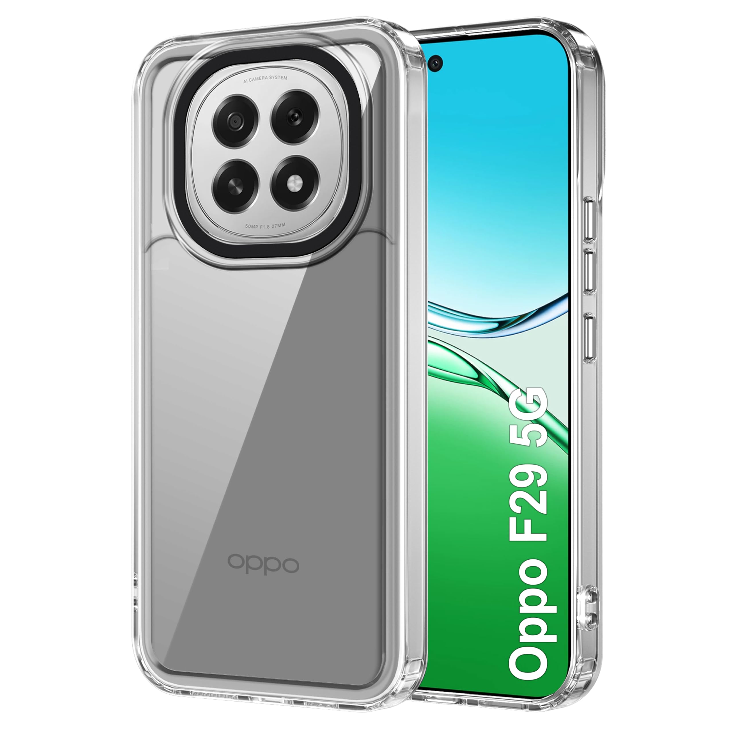 Amazon Basics Oppo F29 5G Back Case Cover Space-Transparent - Image 1