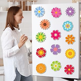 35 PCS Flower Refrigerator Magnets - Cute Floral Magnetic Stickers with Assorted Vibrant Blossoms for Fridge/Car/Metal Door/Mail Box/Kitchen/School/Whiteboard & Party Holiday Festival Decor
