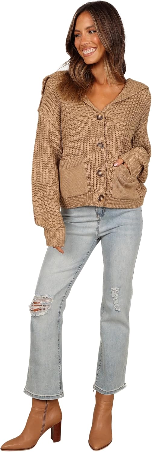 Petal & Pup Women's Amelia Oversize Collar Button Cardigan - Image 2