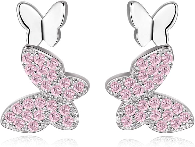 Qings Lovely Animal Stud Earrings Sterling Silver - Women Girls Hypoallergenic Koala Earrings Butterfly Studs Sloth Earrings Cat Jewellery Gift