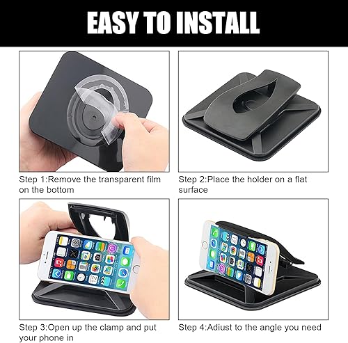 Miniatura 5 de Soporte para teléfono celular de automóvil, soporte de teléfono antideslizante de silicona para tablero de instrumentos, soporte universal para