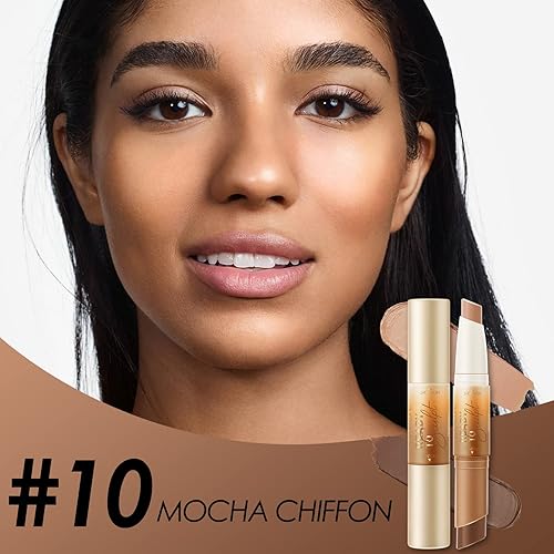 Miniatura 2 de FOCALLURE Lápiz bronceador e iluminador crema 2 en 1, lápiz de contorno no graso y que no se seca, fácil de crear un acabado mate natural, larga