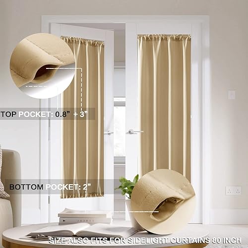 Miniatura 6 de PANELSBURG Puertas de acordeón para puerta y armario, puerta plegable temporal para interior, Beige Tan