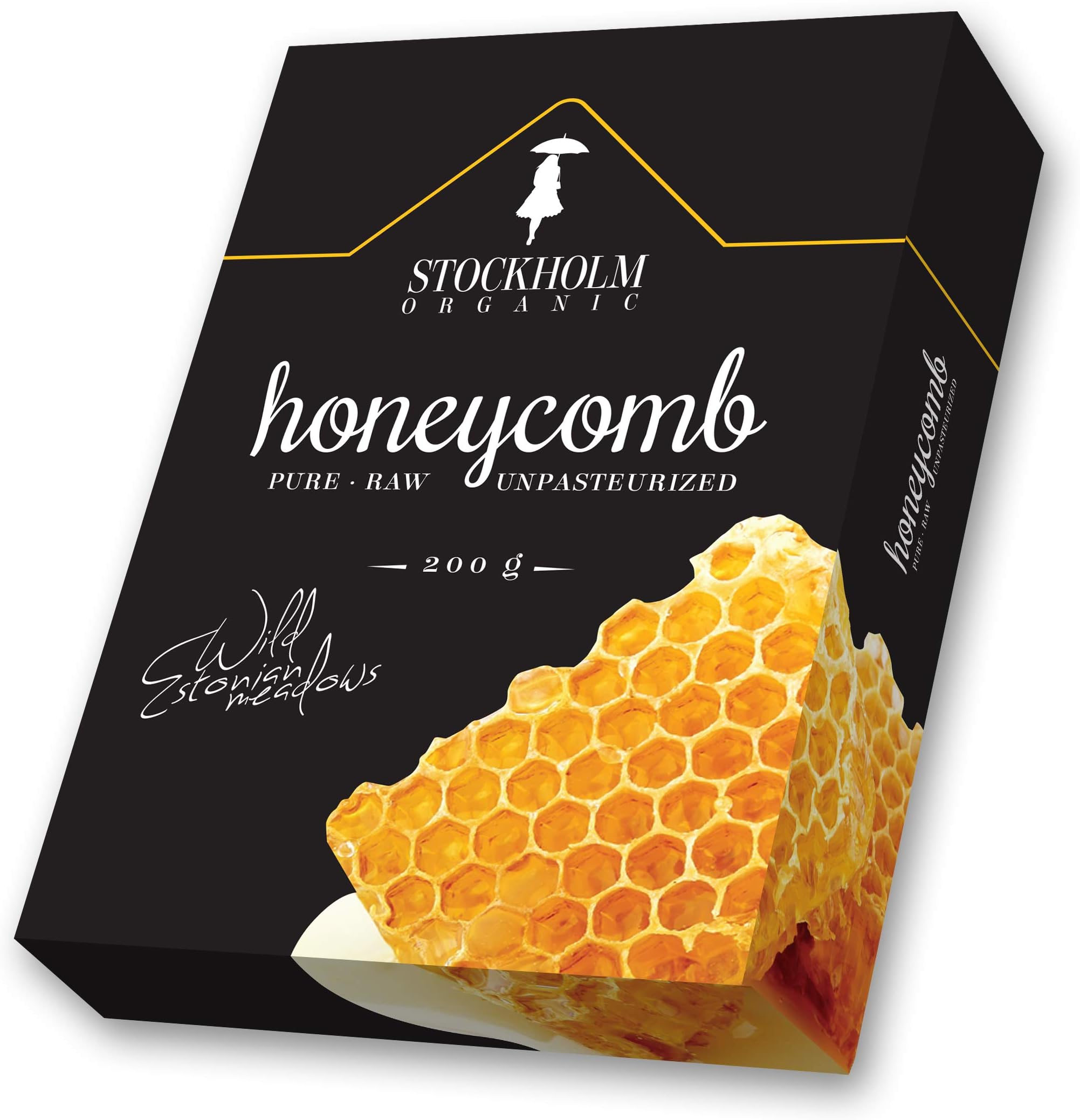 100% Natural Honeycomb from Wild Estonian Meadows, 200 g