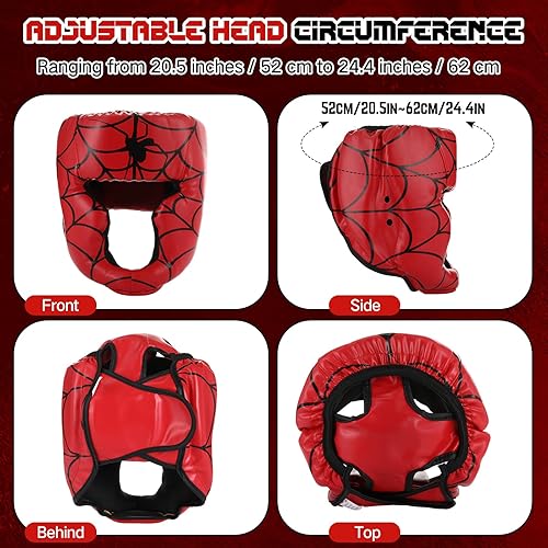 Miniatura 3 de Juego de 2 sombreros y guantes de boxeo para adultos, guantes de boxeo de 10 onzas, equipo de combate completo para artes marciales, Muay