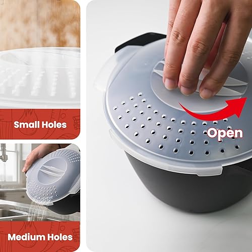 Miniatura 4 de AJXX - Vaporizador pequeño para microondas de 1 cuarto de galón  AJXX Micro Cookware Vaporizador de verduras para cocinar, cocina microondas con