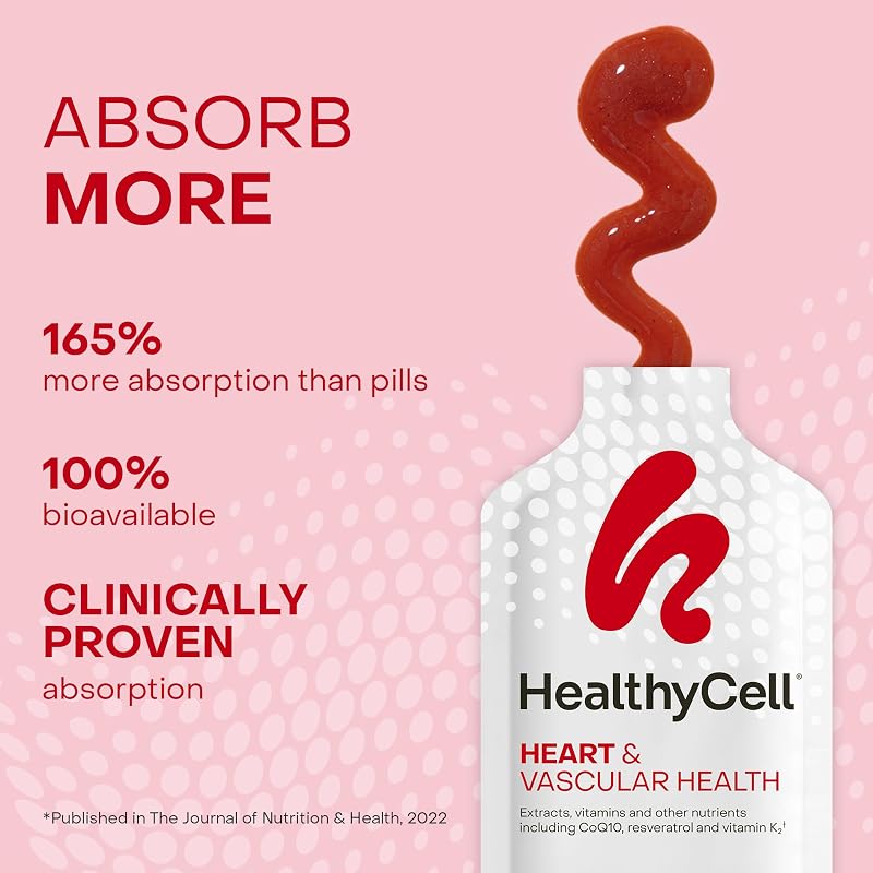 HealthyCell Heart & Vascular Health Daily Liquid Supplement - 30 Gel Packs image 2