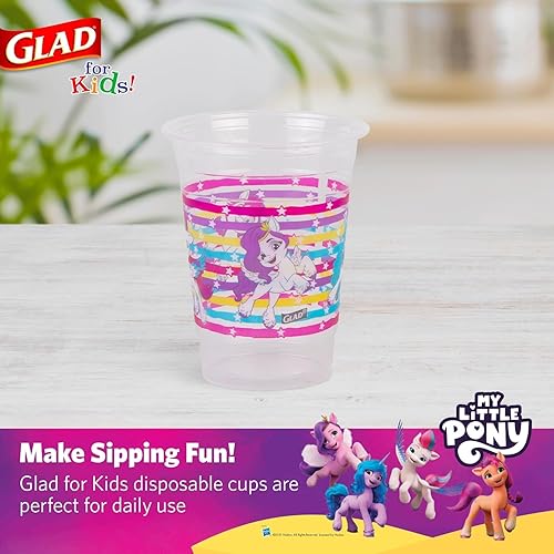 Miniatura 8 de Glad My Little Pony - Vasos de plástico transparente para niños, 16 onzas, 36 unidades, vasos desechables con diseños de My Little Pony, 36