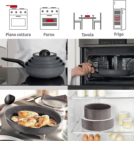 Lagostina Ingenio Induction Coperchio in Vetro e Silicone, Nero e Trasparente, 28 cm - 4