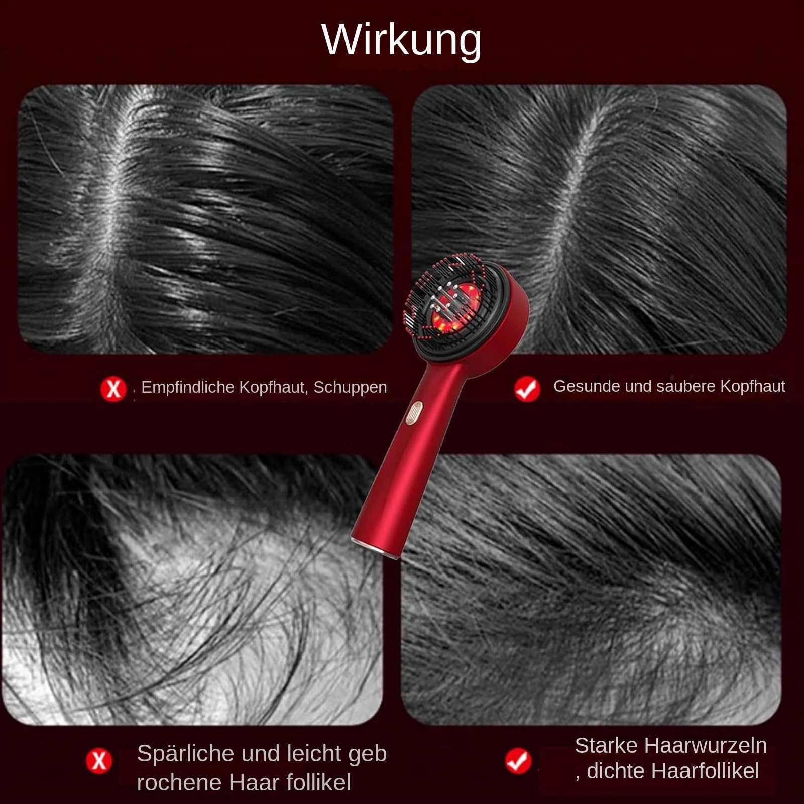 Haarmassagebürste, Kopfmassagegerät,Haaröl-Applikator Kopfhautmassagegerät