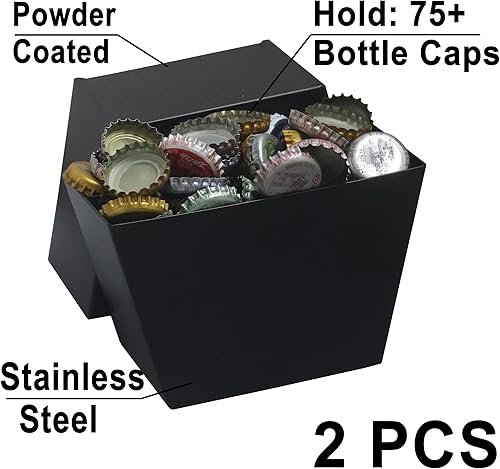 Miniatura 7 de Colector de tapa de botella de acero inoxidable Colector de tapa de cerveza montado en la pared Plata cepillada