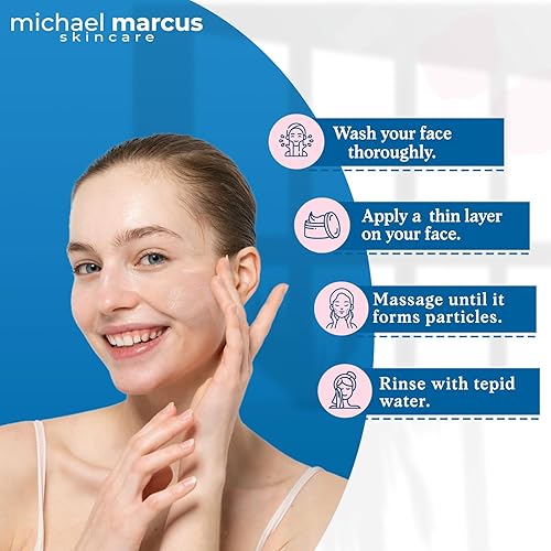 Miniatura 4 de Michael Marcus Exfoliating Enzyme Face Peel (tarro de 1.7 onzas)  Mascarilla exfoliante facial para opacidad, líneas finas, arrugas y tono de piel