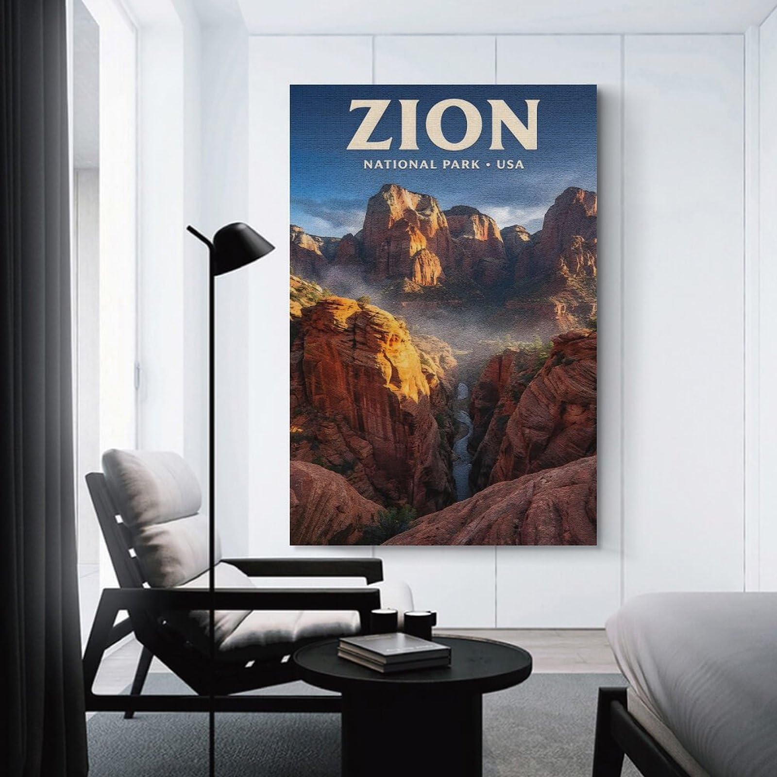 Junmoney Zion National Park Travel (2) Wall Art Print, 12x18inch(30x45cm), for Living Room, Bedroom, Office Or Hallway, Canvas Wall Art That Fits Changing Layouts