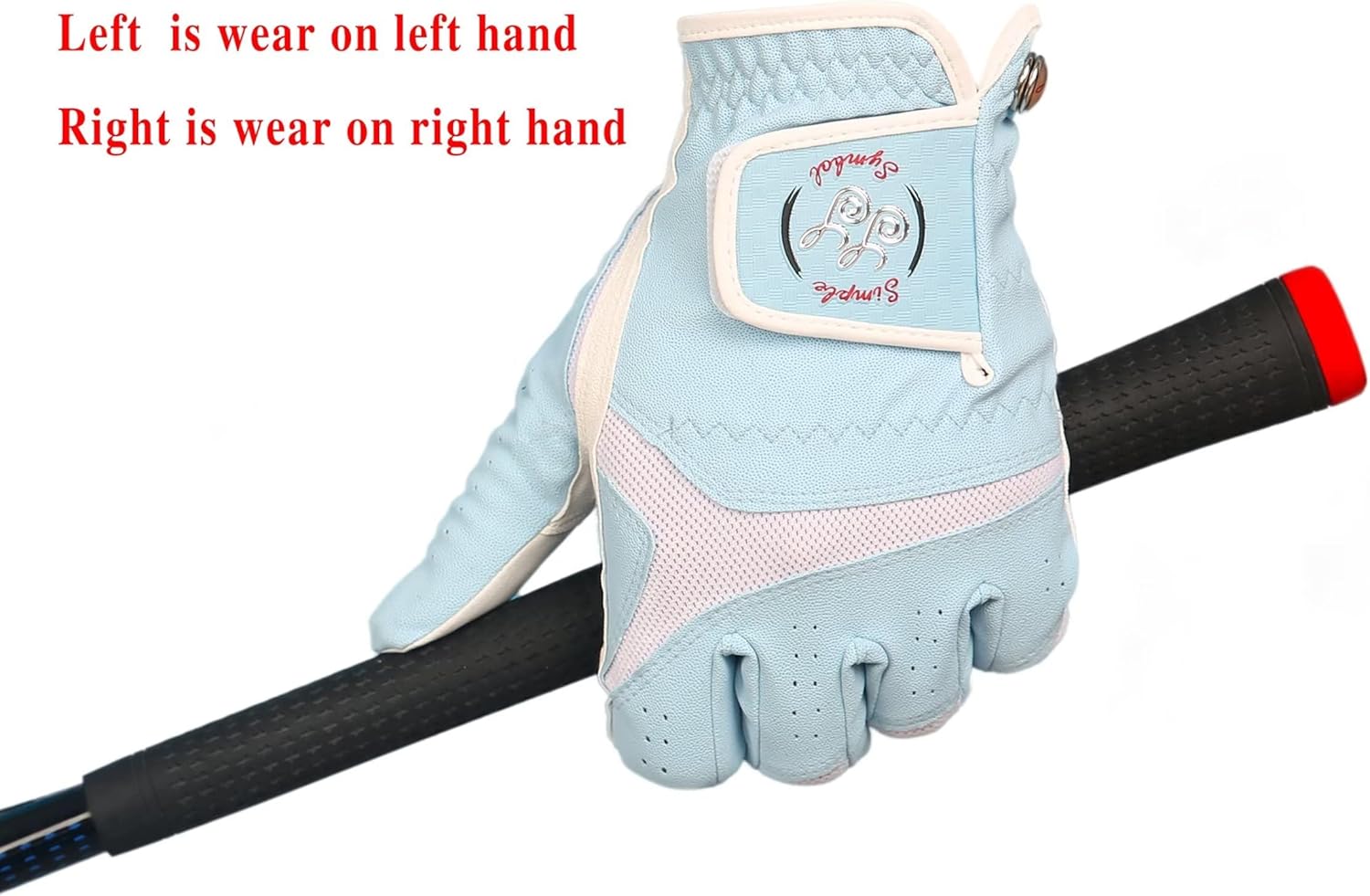 Men's Golf Glove Premium Synthetic Leather,Stable Grip,Six Pack，Four Colors to Choose from White/Sky/Beige/Red