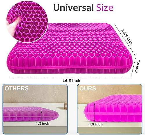 Miniatura 2 de Sbriun Cojín de asiento de gel doble  Cojín de asiento mejorado para silla de oficina de automóvil, cojín de asiento de huevo para espalda, coxis y