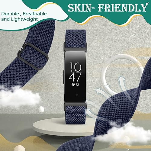 Miniatura 4 de Huamanlou Correas deportivas de nailon elásticas ajustables compatibles con Fitbit Inspire 3Inspire 2InspireInspire HRAce 2Ace 3, correas elásticas