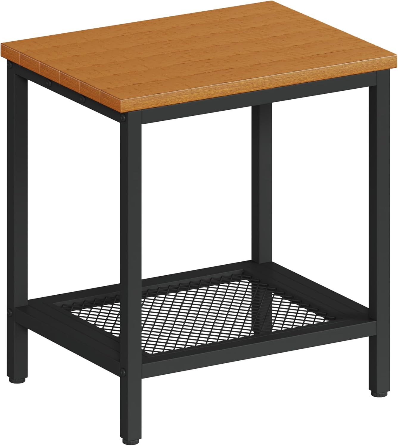 Outdoor Side Table with Storage, 2-Tier Patio End Tables Weather Resistant, Black Outdoor Accent Table,Small Side Table for Pool, Deck, Garden