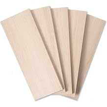 Balsa Wood Sheets 1/2" Inch Thick 12" x 4" Unfinished Wooden Board by Craftiff 5 Pack 5