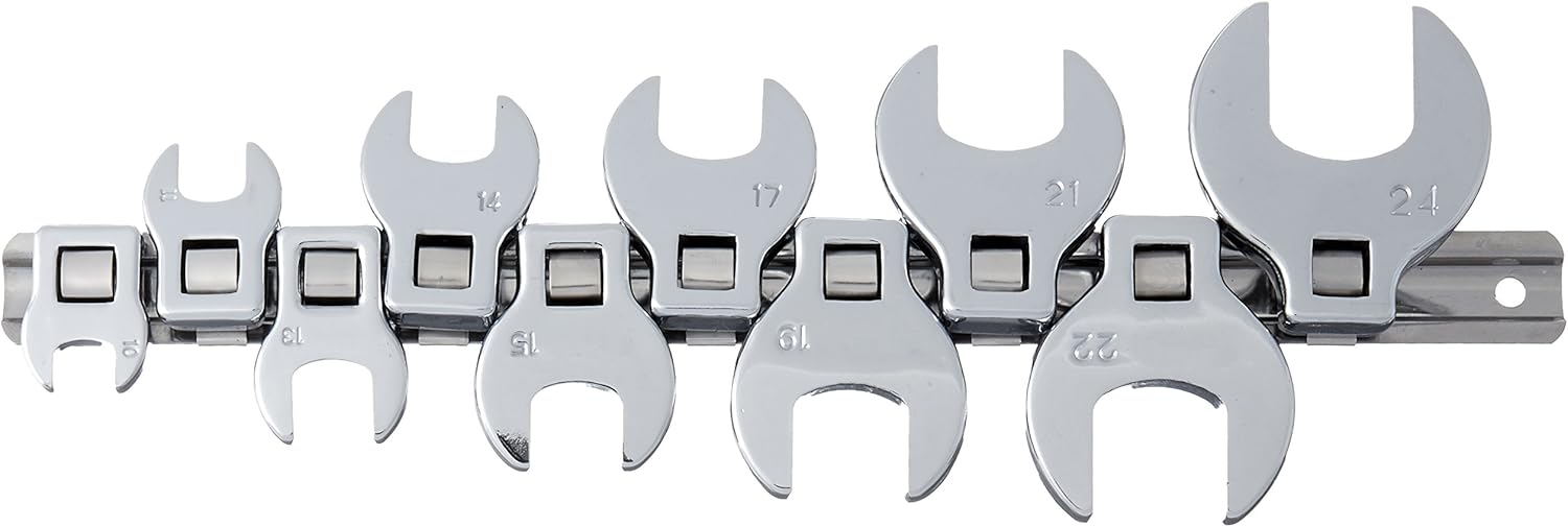 Cal Hawk Tools ACWCF10M 3/8" Drive Crowfoot Wrench Set - Metric (10 Piece)