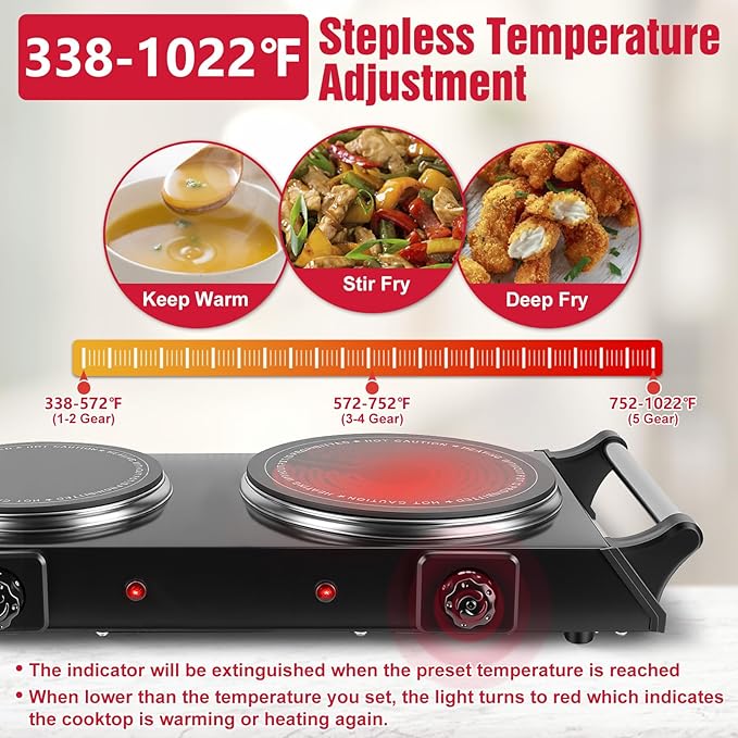 Estufa Vitrocerámica 2 Puestos 21.26" De piso 110V miniatura 3