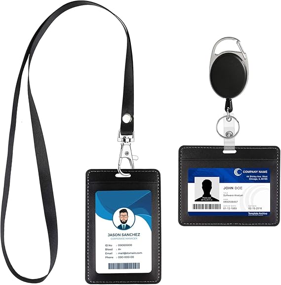 Bobina Badge Retrattile,Porta Badge 6 Pezzi Portabadge A Yo-Yo Acciaio - Foto 2