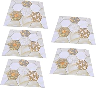 CAXUSD Adesivo de favo de mel de 5 folhas para decoração de quarto de crianças adesivo adesivo de parede de banheiro decalque de favo de mel mural destacável PVC geométrico decalque de parede de cozinha adesivo de parede de favo