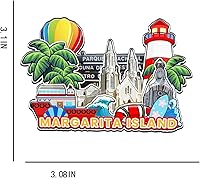 Vista 3 de Imán de madera para nevera, Isla Margarita, Venezuela, Monumentos 3D, recuerdos coleccionables, decoración hecha a mano -2145
