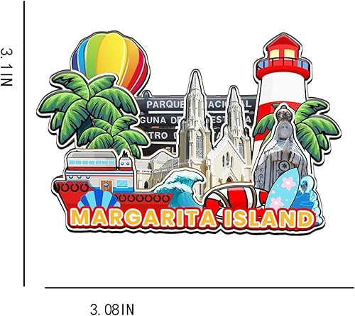Miniatura 3 de Imán de madera para nevera, Isla Margarita, Venezuela, Monumentos 3D, recuerdos coleccionables, decoración hecha a mano -2145
