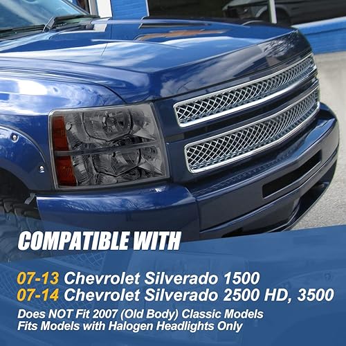 Miniatura 7 de Auto Dynasty Conjunto de faros halógenos de fábrica compatible con Chevy Silverado 1500 2500HD 3500 GMT900 2007-2014, lado del conductor y del