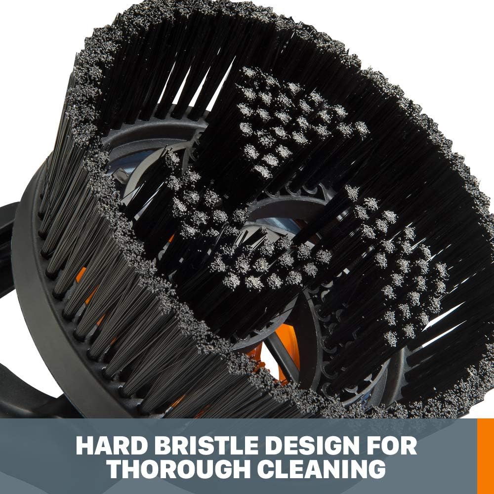Worx Hydroshot Adjustable Outdoor Power Scrubber, Quick Snap Connection - WA1821 (Hard Bristles)