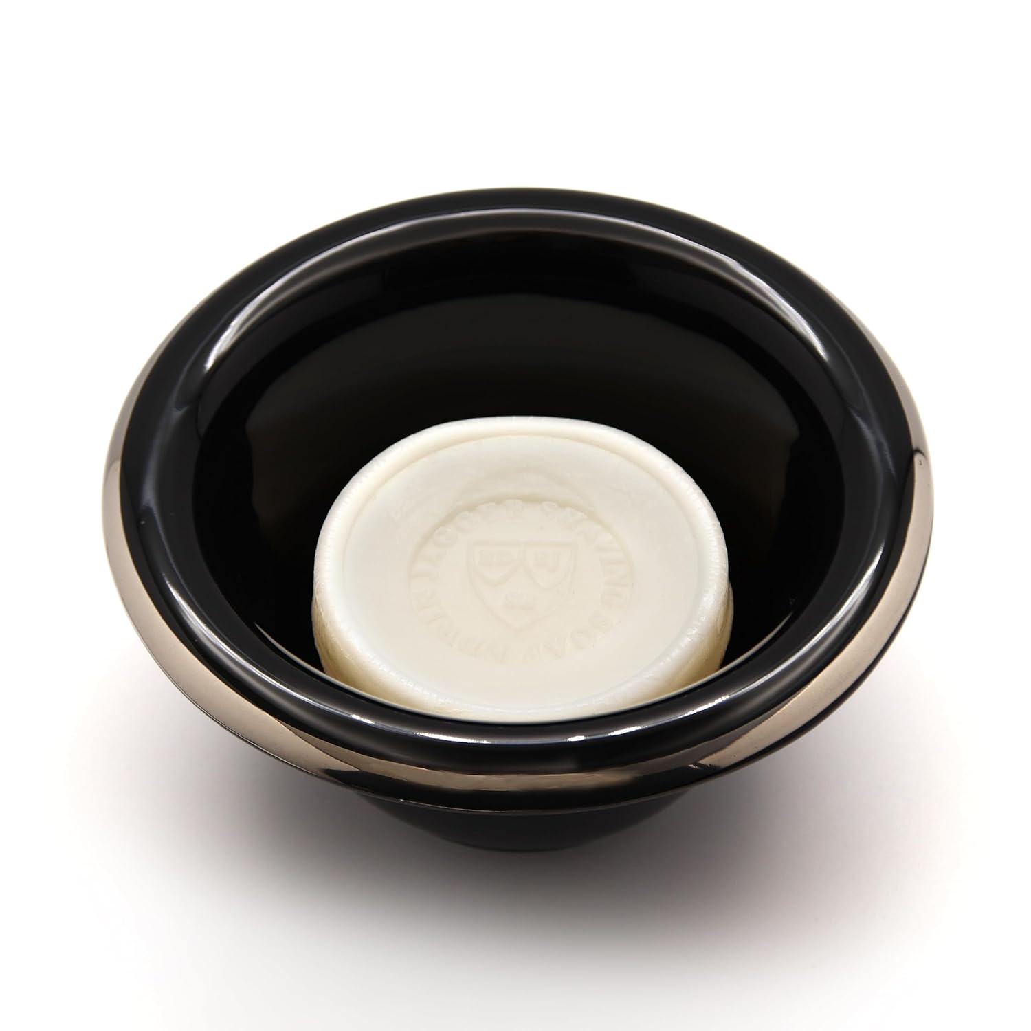 Edwin Jagger RN116 Porcelain Shaving Bowl for Men for Shaving Soap or Shaving Cream (Black)