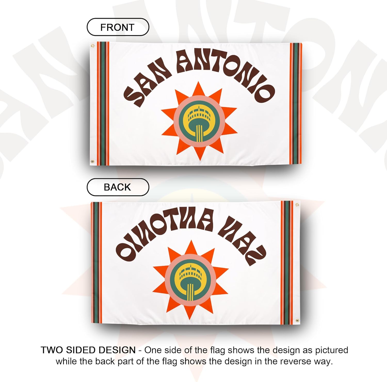 Desert Cactus San Antonio Spurs Flag NBA 100% Polyester Indoor Outdoor 3x5 feet National Basketball Association Team Flags (Flag City Edition 2023 A)