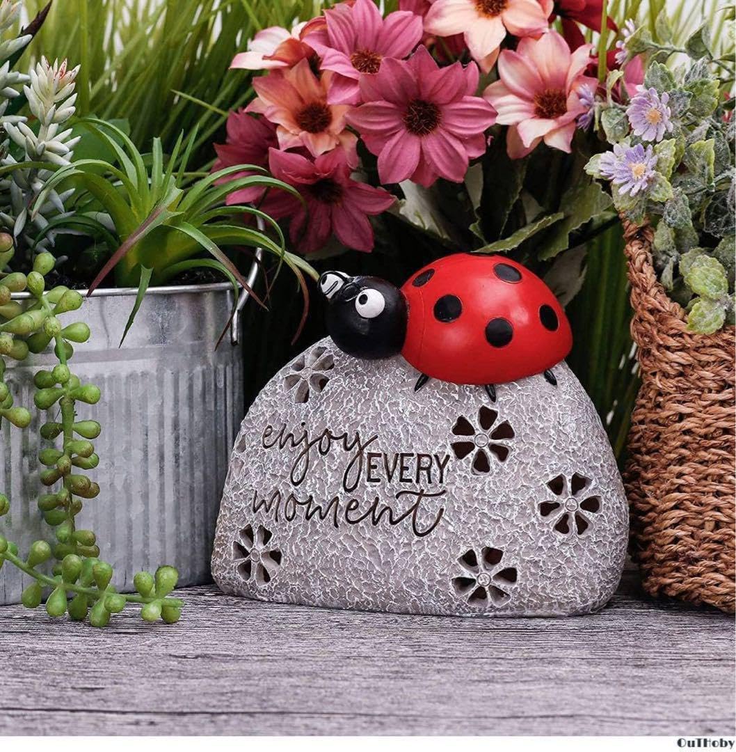 オーナメント ソーラーパネル てんとう虫 オブジェ 屋外 屋内 置物 庭