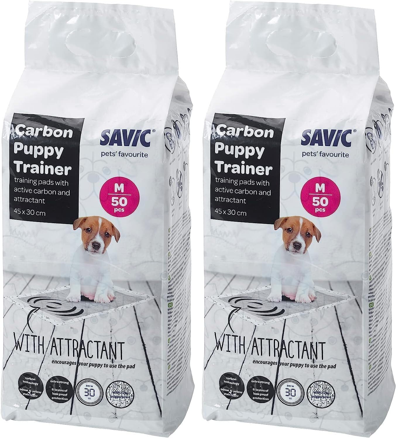 Alèse Savic Puppy Trainer Carbon Pads M contre fuites et odeurs