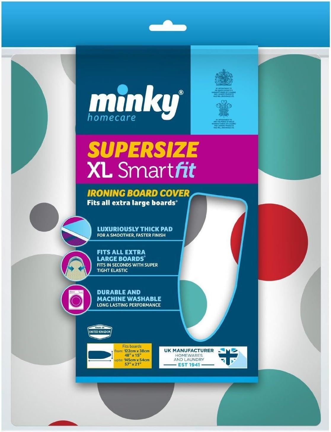 AMK® Minky Ironing Board Cover Supersize Smart Fit Cotton Multi