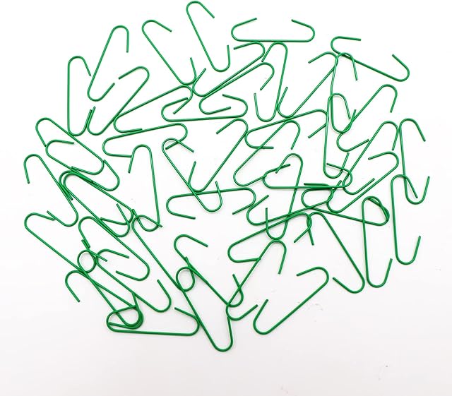 50pcs C-shaped Metal Wire Bauble Hooks Christmas Tree Decoration, for Hanging Christmas Xmas Tree Hanging Decoration Balls Garlands & Wreaths Art Crafts DIY Party Home Baubles(Green)
