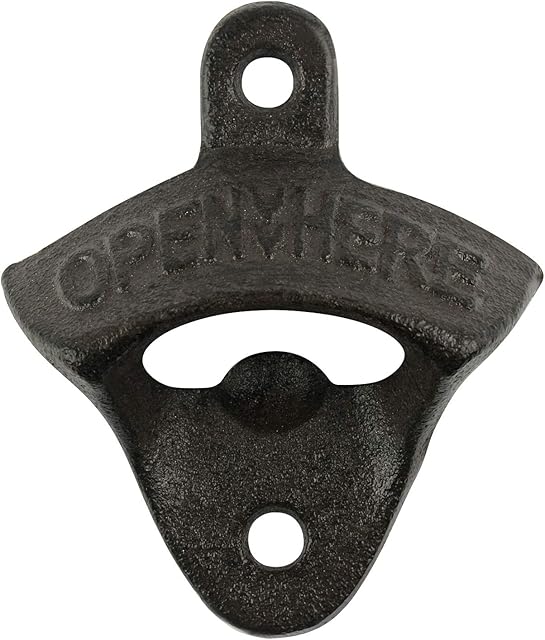 SMOOIQ Bottle Opener Wall Mounted, Beer Wall Bottle Opener, Wine Metal Wall Mounted Bottle Opener Outddor and Indoor, Cast Iron 1pc