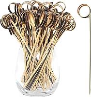 Vista 8 de BLUE TOP Palillos de Bambú para Cóctel 200 PCS Brochetas de Bambú Negro de 4 Pulgadas con Nudo en Bucle, Palillos para Alimentos, Palillos