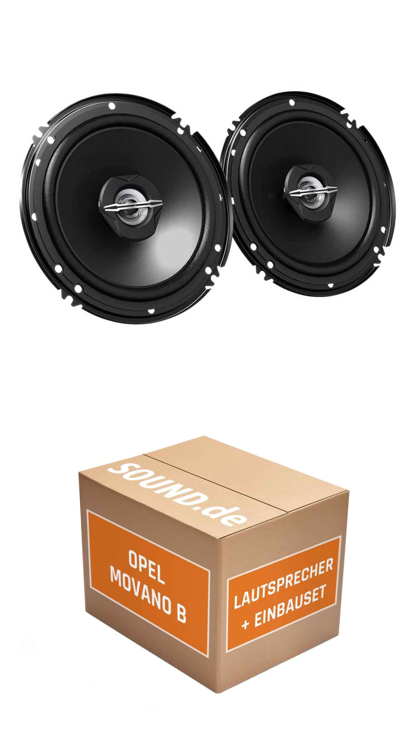 Lautsprecher Boxen Einbaupaket für JVC CS-J620X kompatibel mit Opel Movano B vorne | 2X Tief-Mitteltöner inkl Hochtöner 300W