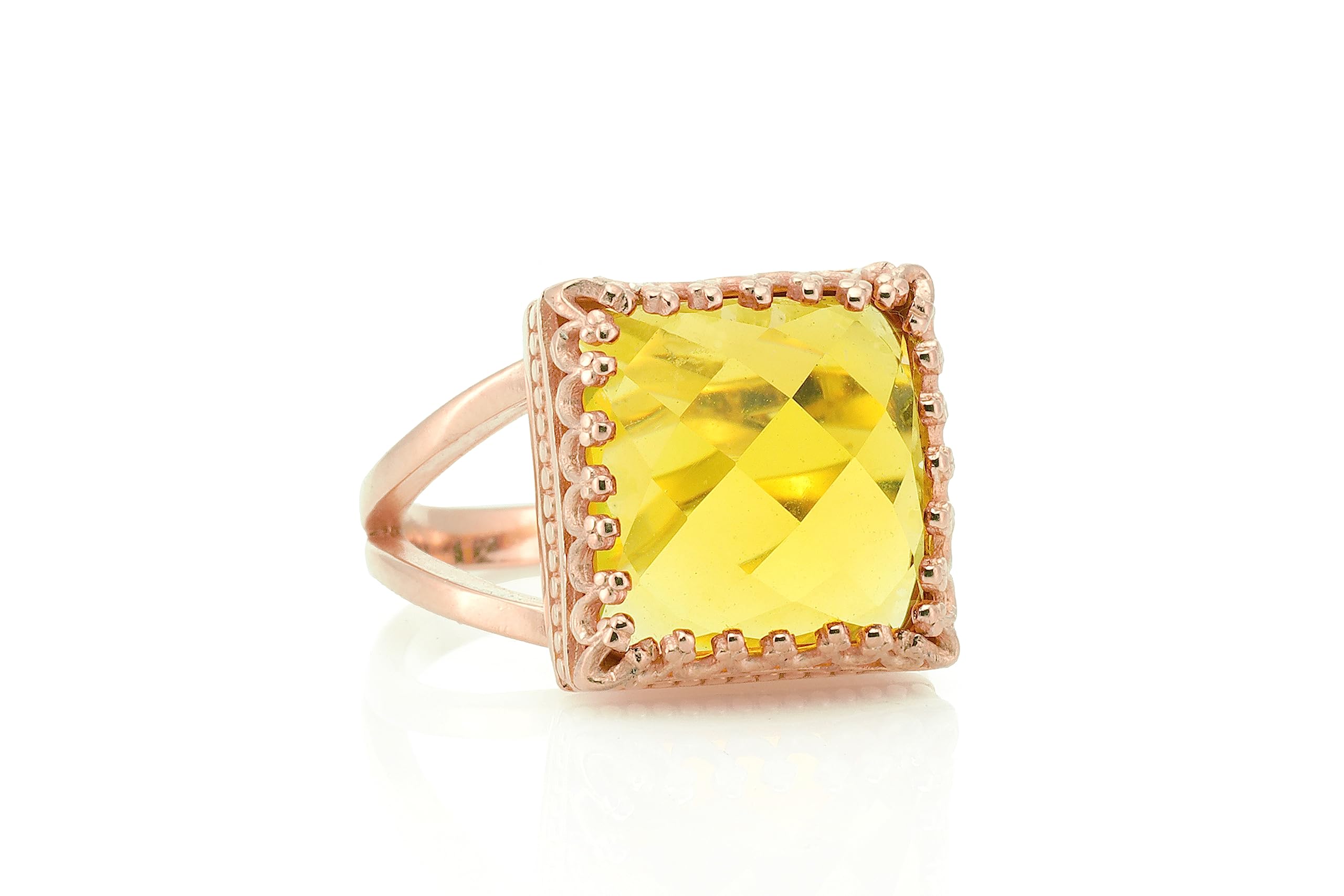 Citrin Ring - November Geburtsstein - Silber Ring - Silber Edelstein Ring - Halbedelstein Ring - Personalisierte Familie Ring