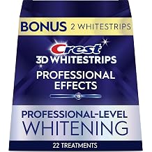 Crest Teeth Whitening Strips, Crest 3D Whitestrips Professional Effects, Enamel Safe Teeth Whitening Kit, 22 Treatments (44 Strips), Professional-Level Whitening, 19 Levels Whiter