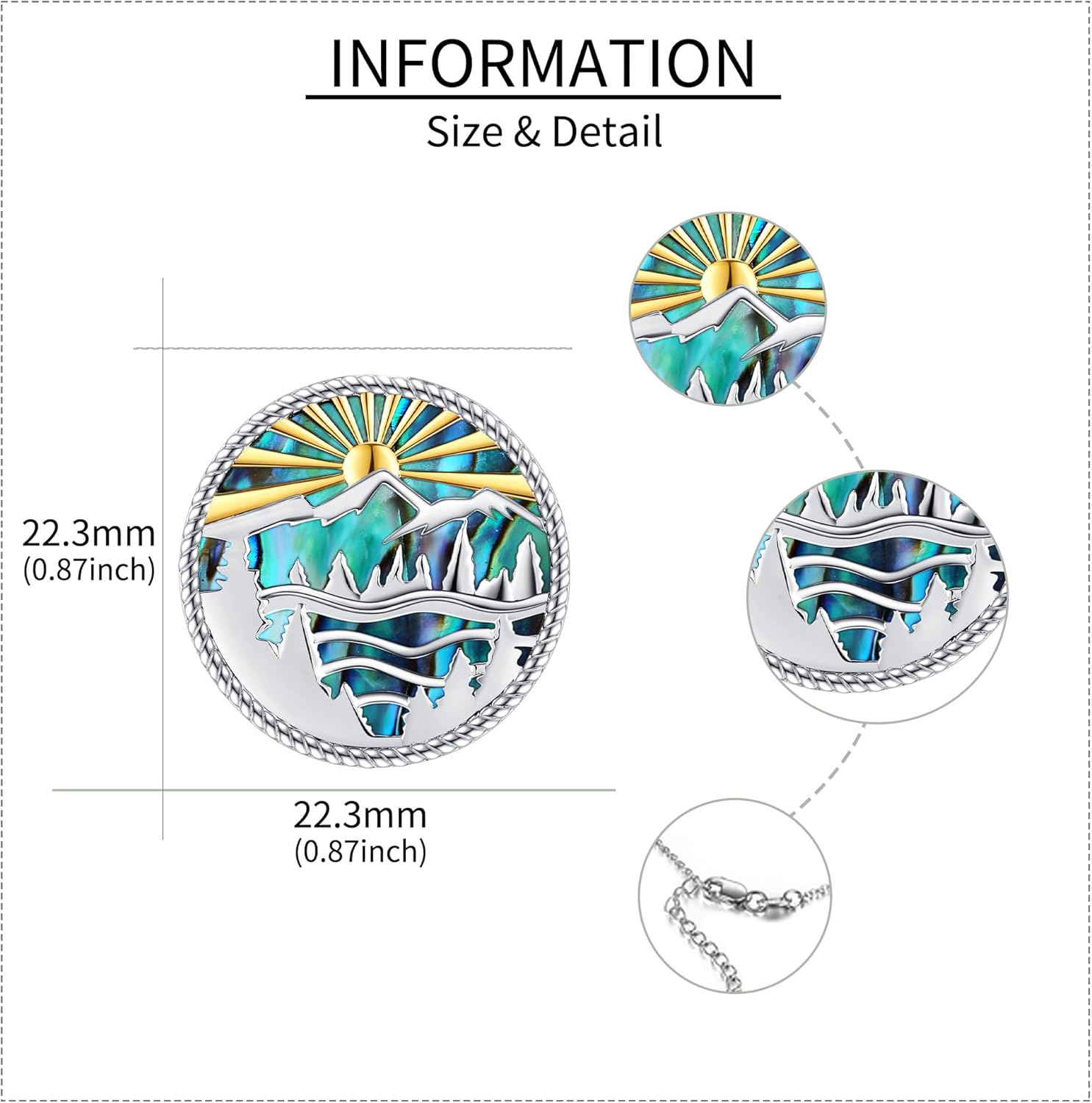 Mountain Necklace 925 Sterling Silver Tree and Rivers Pendant Mountain Jewelry Gift for Women - Image 5