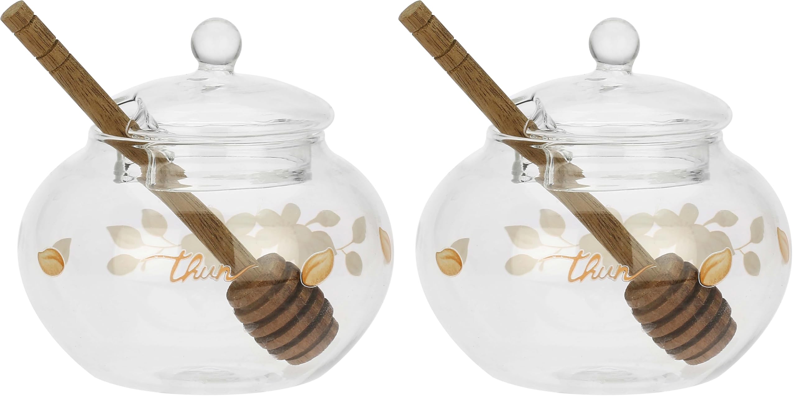 THUN - Mini barattolo miele - borosilicato - Collezione Bomboniera - Ø 10.1 cm - 10 cm h (Confezione da 2)