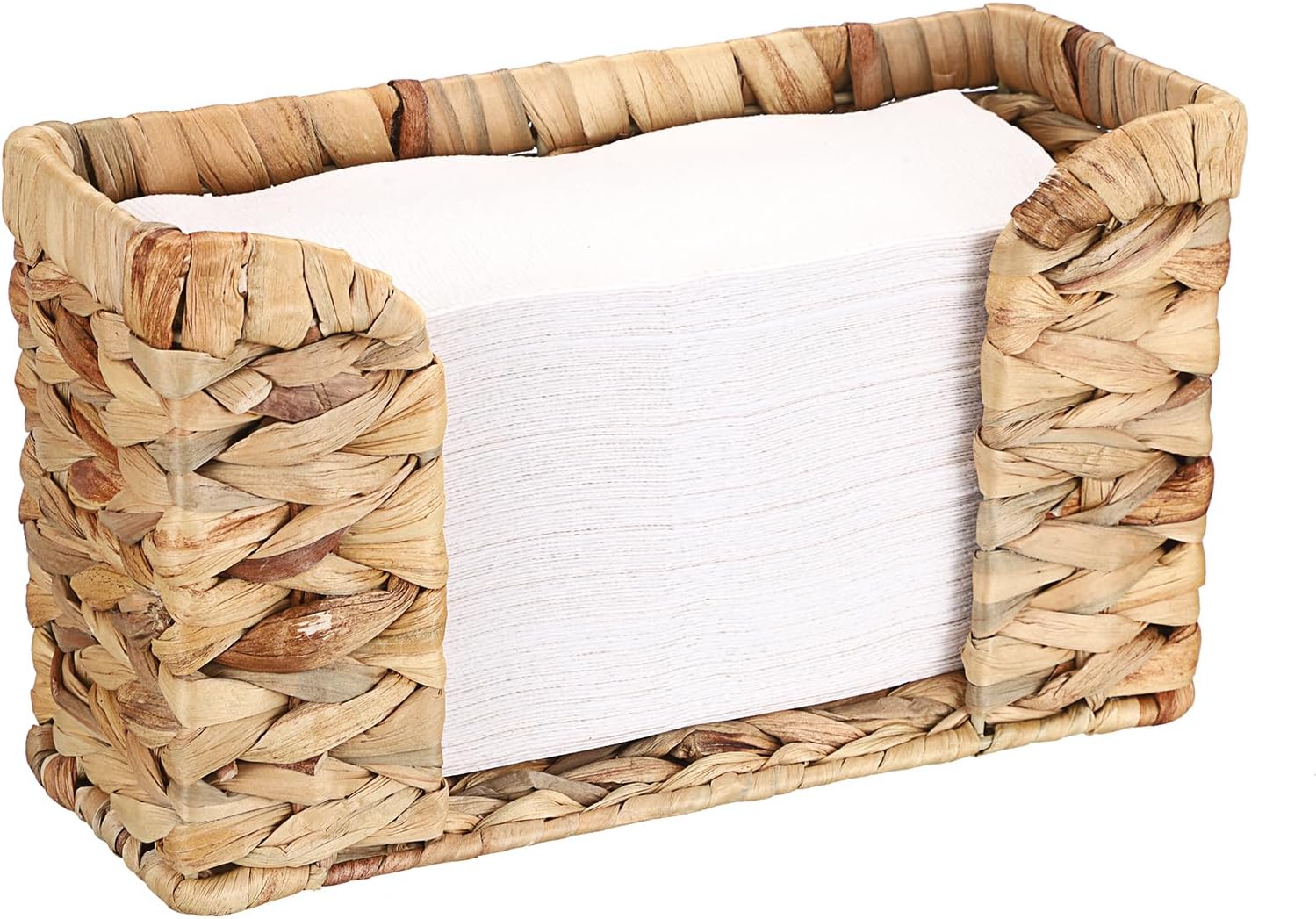 Sumnacon Paper Towel Dispenser Countertop Water Hyacinth Paper Towel Dispenser for Bathroom Toilet Kitchen Counter,Wicker Paper Towel Holder Countertop Fit for Multifold Paper Towel