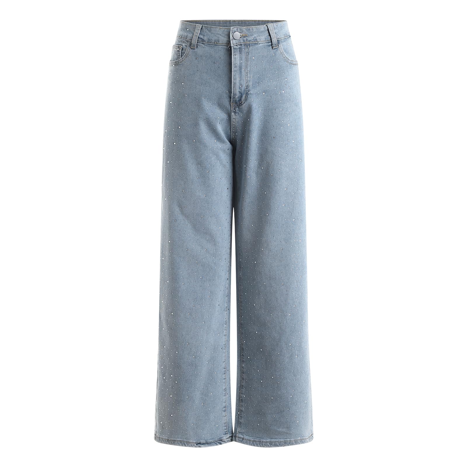 Genérico Vaqueros Rectos Mujer Vaqueros Elásticos Mujer Elásticos Campana Pantalones Ajustados para Cintura Alta Aspecto Desgastado Efecto De Lavado Pantalones