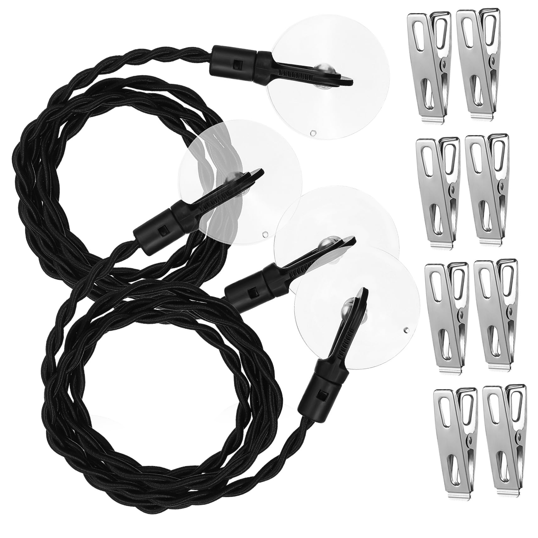 Cabilock Juego De 3 Perchas De Viaje Retráctiles para Exteriores con Clips (2 Unidades)