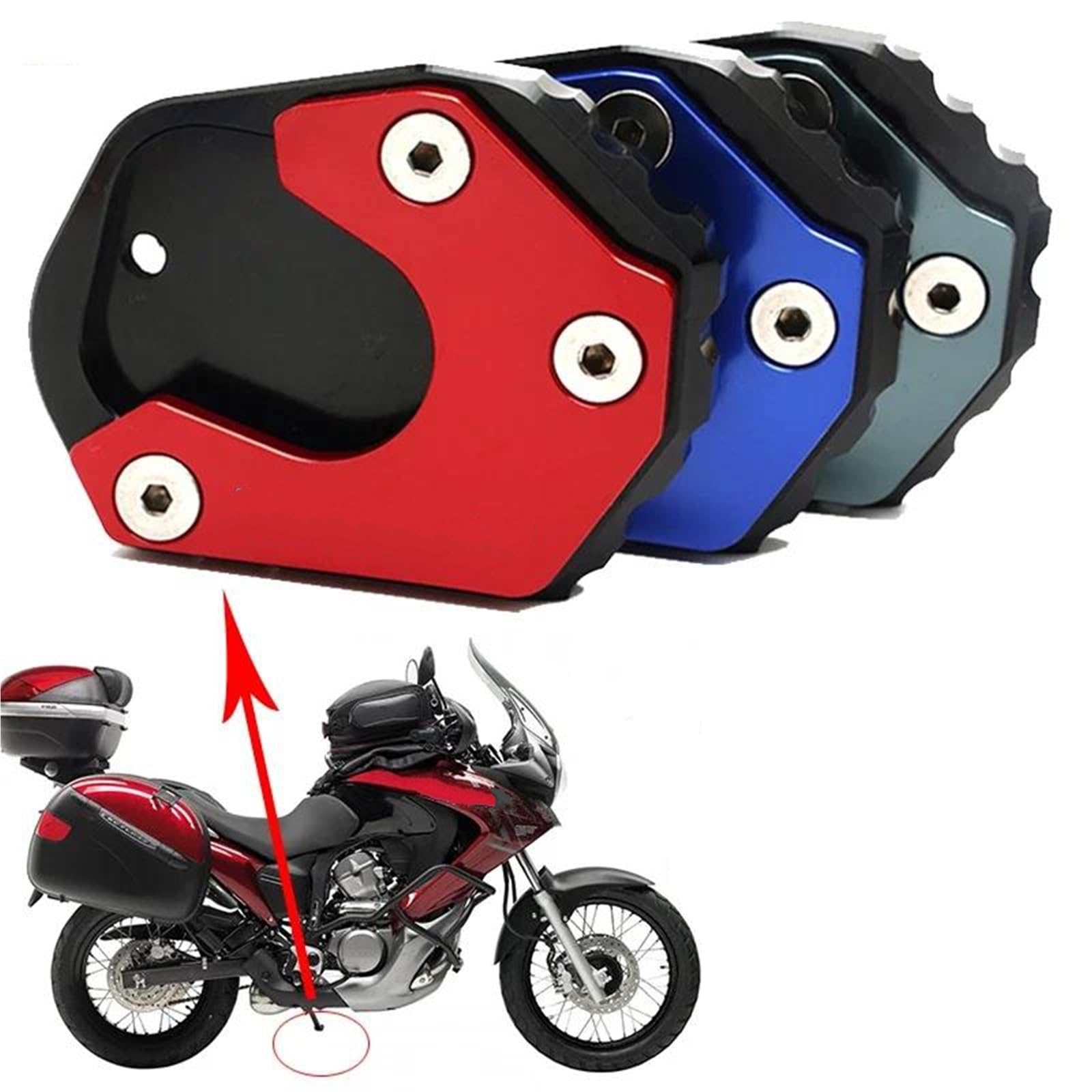 Per Honda XLV650 XLV700 TRANSALP 700 Moto CNC Cavalletto Laterale Ingrandisci Piastra Di Supporto Estensione Pad Motos Cavalletto Ingranditore(J)