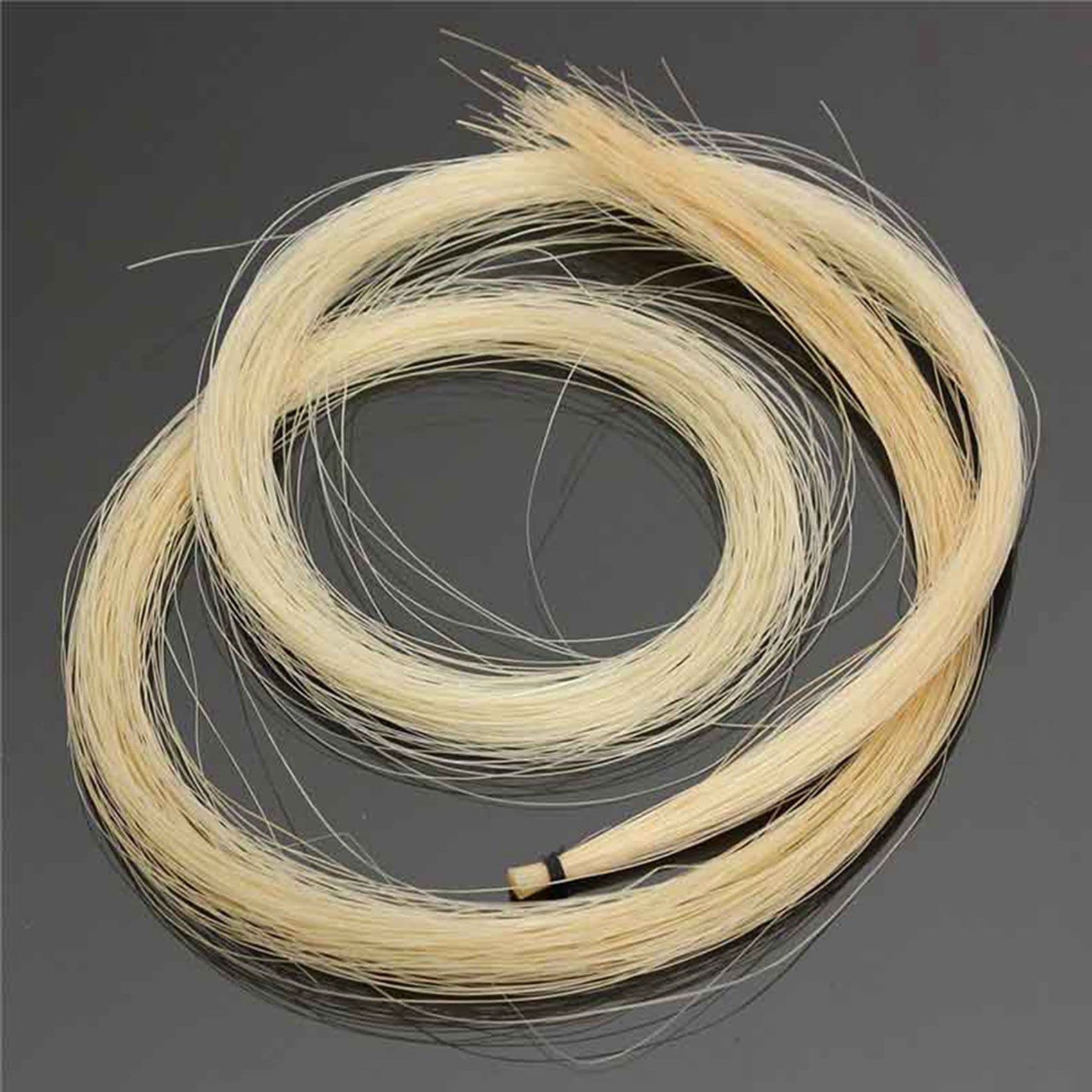 Bloepum 4Pcs Hank 31-31.5 Inch Genuine Mongolian Horse Hair for Violin, Viola, Cello, Bass Bow,Photo Color